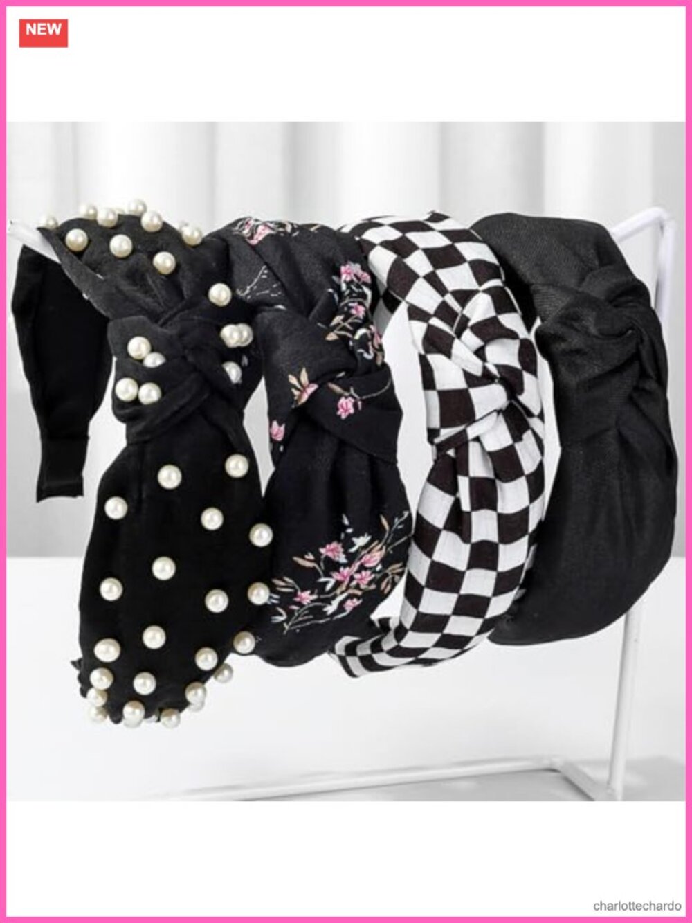 Knotted Headbands Set Cotton Blend Elastic Non Slip Wide Knot Hair Accessories